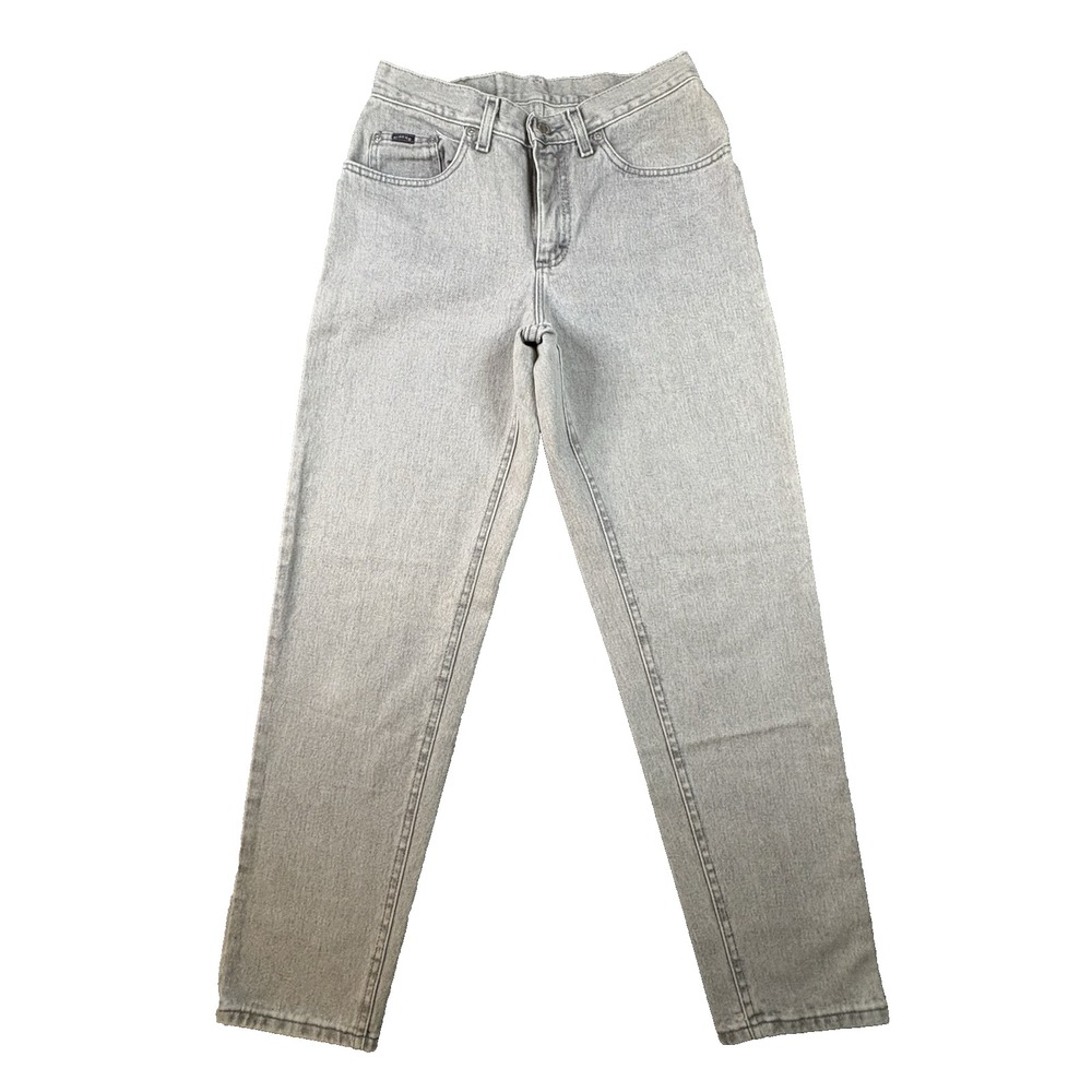 VTG‎ 90s Lee Riders Women's 10 Medium (30x31) Gray Acid Wash Tapered Mom Jeans
